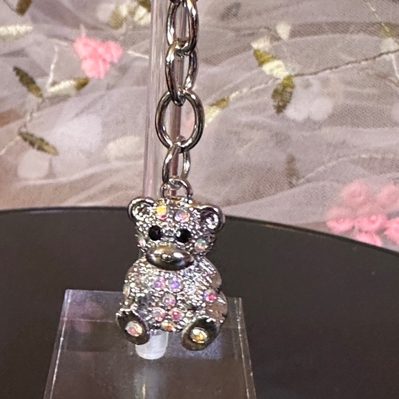 Unbranded Accessories - Bear Pearlized Rhinestone Studded Charm/Keychain